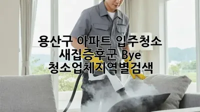 용산구 아파트 입주청소✨ 새집증후군 Bye! #청소업체지역별검색