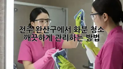 전주 완산구에서 화분 청소, 깨끗하게 관리하는 방법