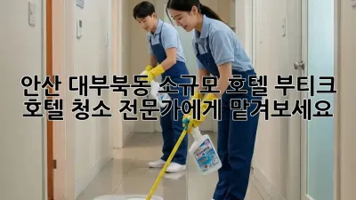 안산 대부북동 소규모 호텔, 부티크 호텔 청소 전문가에게 맡겨보세요!